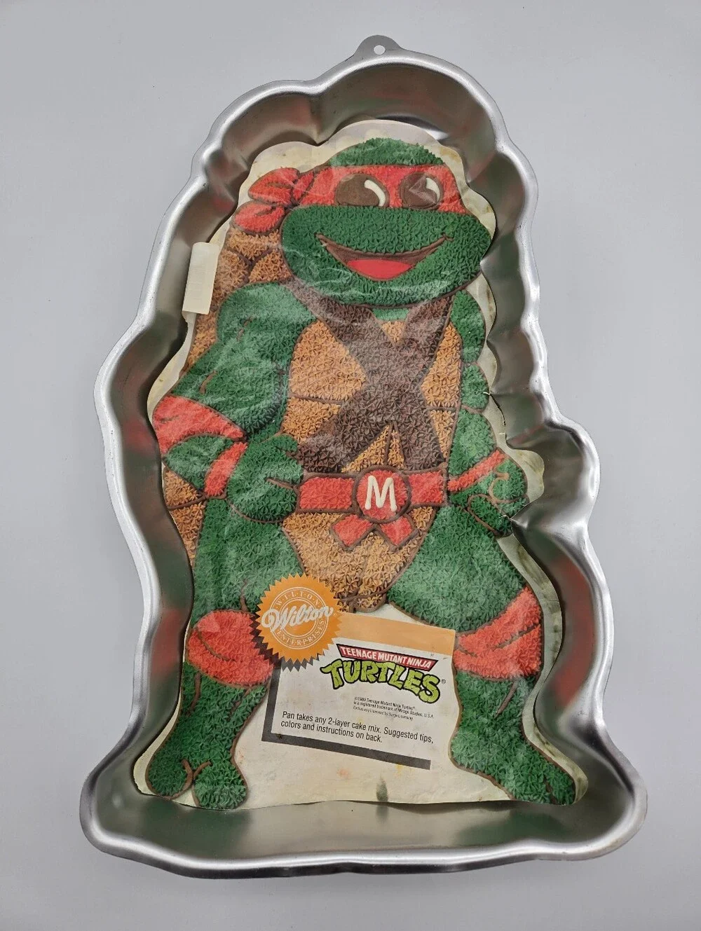 Vintage Wilton 1989 Teenage Mutant Ninja Turtles Michelangelo Aluminum Cake Pan